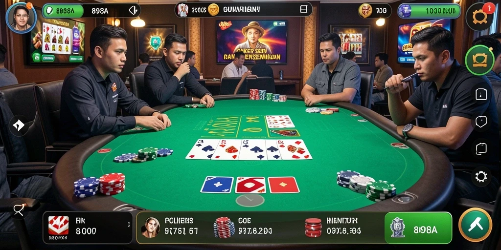 Gameplay Poker 898A yang seru dan kompetitif.