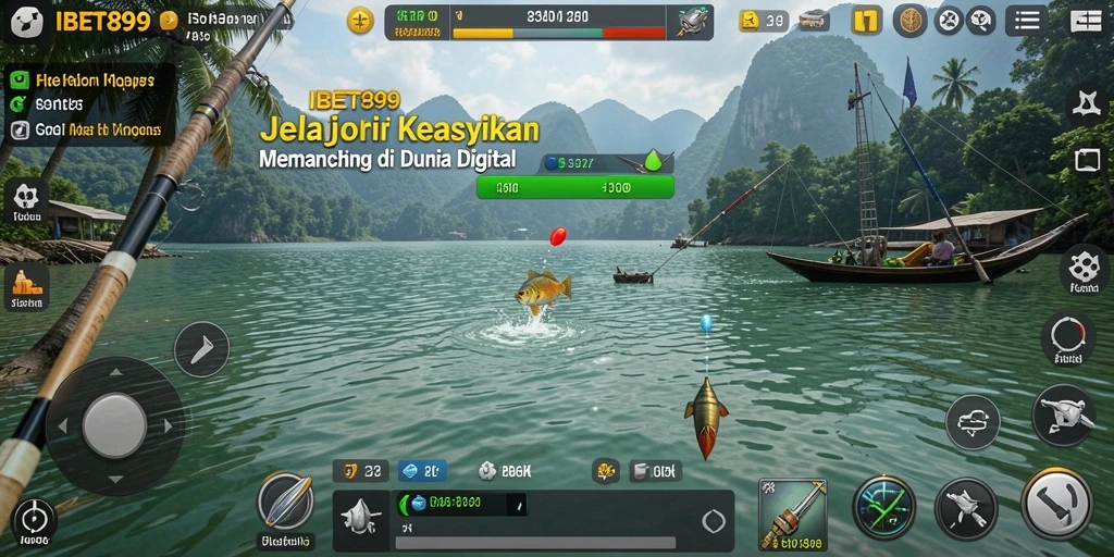 Screenshot IBET899 menampilkan gameplay seru saat memancing.