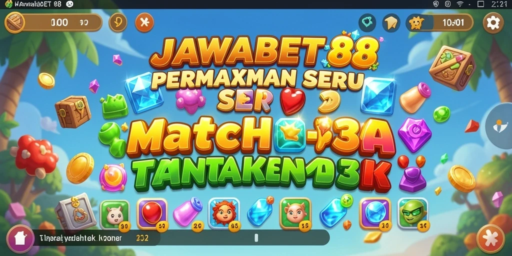 Screenshot gameplay JAWABET88 dengan kombinasi match-3 yang seru.