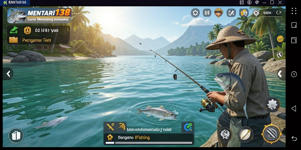 Screenshot gameplay MENTARI138 yang menunjukkan aksi seru memancing.