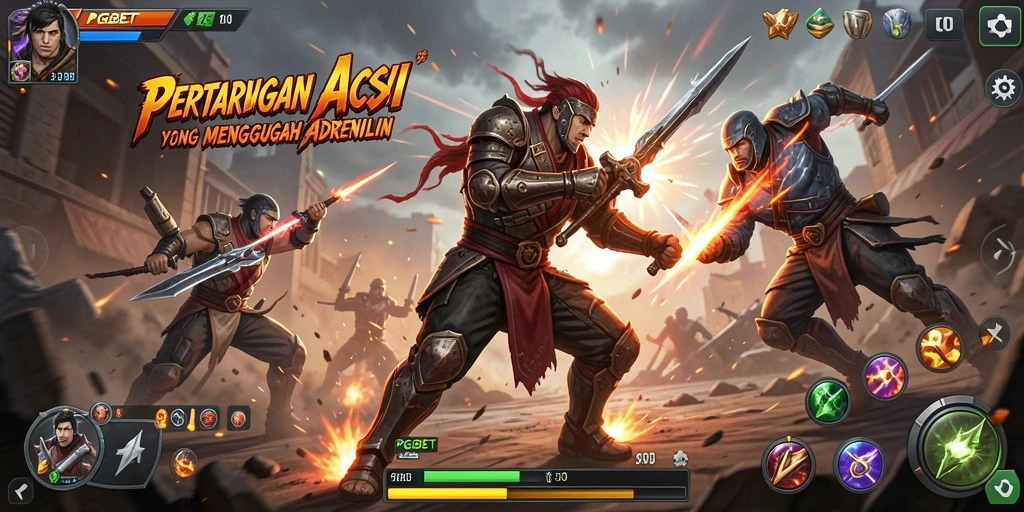 Tangkapan layar PGBET menampilkan pertarungan aksi yang intens dengan grafis memukau.