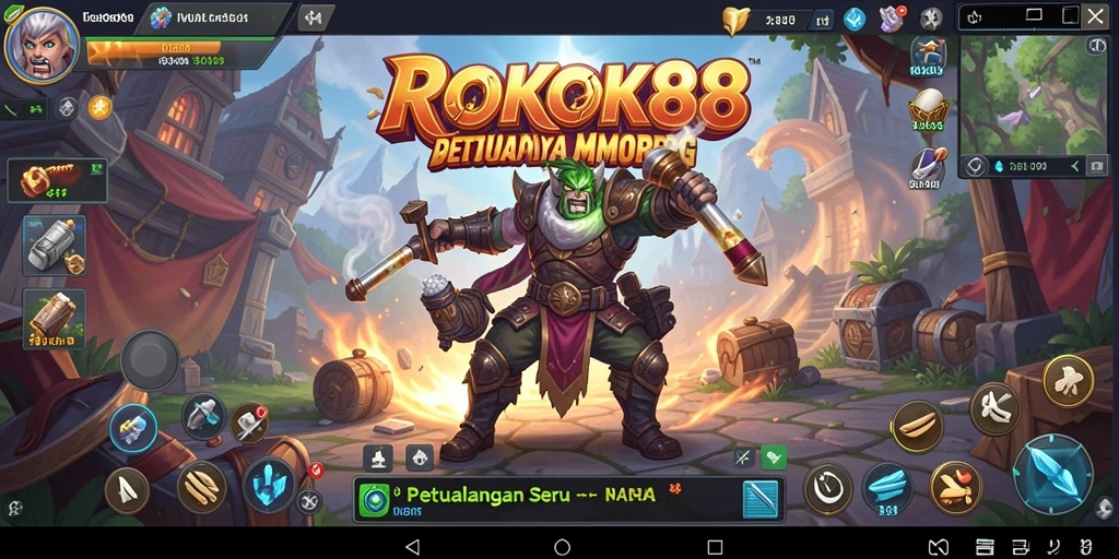 Tampilan gameplay ROKOK88 dengan berbagai pertarungan epik dan karakter yang beragam.