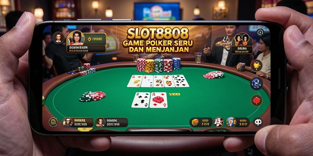 Tampilan menarik dari gameplay Poker dalam SLOT8808.