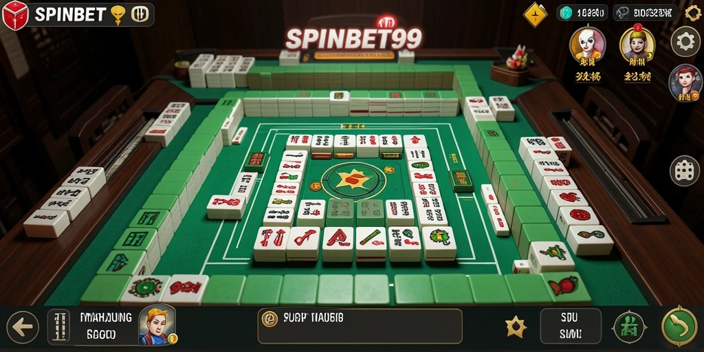 Gameplay menarik Mahjong di SPINBET99 dengan ubin warna-warni.