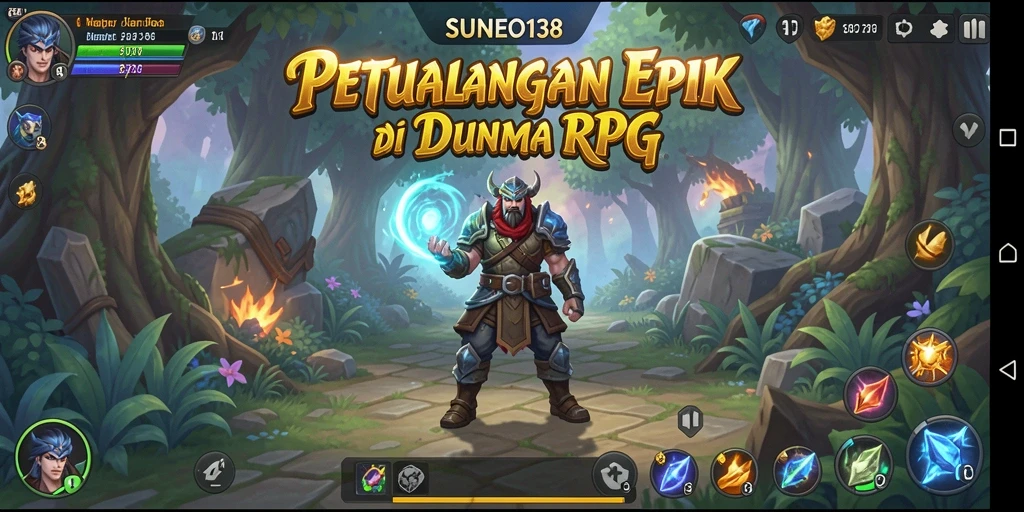 Screenshot SUNEO138 menunjukkan pertarungan seru dalam game RPG.