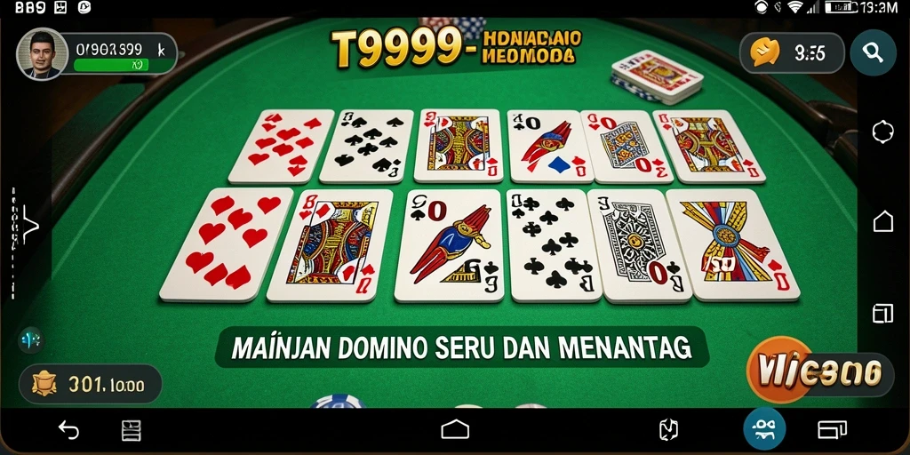 Gameplay seru dan interaktif dalam T9999, game Domino terbaik.